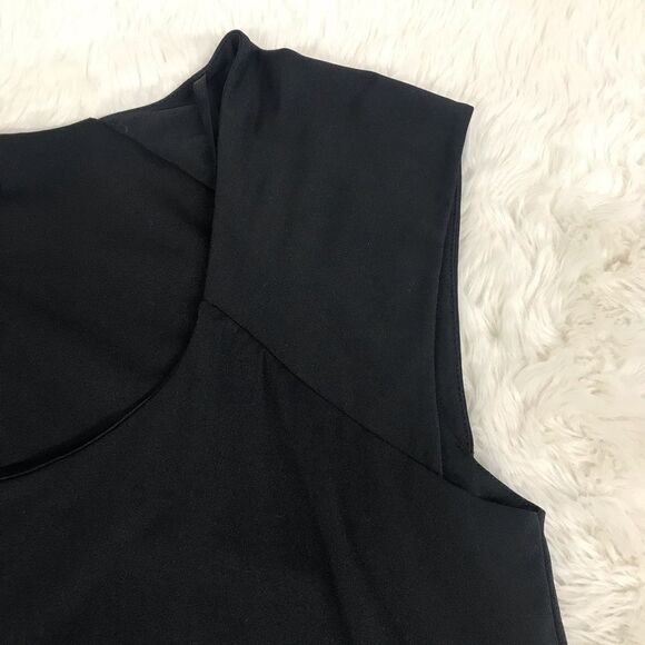 ELOQUII Black Cropped Scoop Neck Tank Top Blouse Classic Office Plus Size 22 - Picture 4 of 7